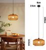 ZMH Pendelleuchte Vintage Hängelampe Esstisch- Pendellampe Esszimmer 1 Flammig Esstischlampe Kurze Laterne Design Hanfseil E27 Hängeleuchte für Schlafzimmer Wohnzimmer Flur(Ohne Leuchtmittel) Bild 3