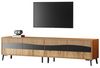 BlingBin TV-Schrank Lowboard Fernsehschrank Für bis zu 75 Zoll Fernseher (TV-Bank, 1-St, Holzfarbe + schwarzer Spleiß-TV-Ständer 180 x 40 x 50 cm) Wohnzimmerschrank mit 8 Stützbeinen, Symmetrisches Design Bild 4