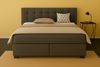 Boxspringbett TOM 140x 200 cm mit Matratze und gepolstertem Kopfteil. Farbe Grau Bild 3