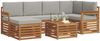 vidaXL Ecksofa Set 7 pcs Natürlich und Hellgrau Massivholz Akazie 3375116 Bild 3