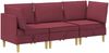 vidaXL Wohnzimmergarnitur mit Kissen mit Speicher 3 pcs Weinrot Stoff 3413688 Bild 2