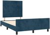 Einzelbettgestell Design für Erwachsene ohne Matratze Dunkelblau 120x190 cm Samt d4367e Bild 3