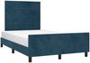 Einzelbettgestell Design für Erwachsene ohne Matratze Dunkelblau 120x190 cm Samt d4367e Bild 4