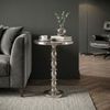 Beistelltisch Silber 40cm Aluminium Tisch Rund - Anstelltisch Raw Finish - Design Wohnzimmertisch Dekotisch - Metalltisch Orientalisch Modern - Sofatisch Couchtisch Handmade Bild 2