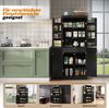 Küchenschrank, multifunktionaler Hochschrank, Sideboard mit zwei Regaltüren, Staufächern und innenliegender Schublade, 182 × 40 × 75, geeignet für Küche, Esszimmer und Wohnzimmer. Bild 5