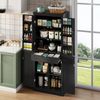 Küchenschrank, multifunktionaler Hochschrank, Sideboard mit zwei Regaltüren, Staufächern und innenliegender Schublade, 182 × 40 × 75, geeignet für Küche, Esszimmer und Wohnzimmer. Bild 2