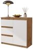 Furnica Kommode MIKEL, 3 Schubladen und 1 Tür - Votan Eiche H75cm B80cm T35cm (1 St) Bild 2
