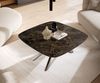 Couchtisch Edge Boot 90x90 cm Keramik Emperador Extra Lucidato Dunkelbraun Sarity Edelstahl gebürstet Bild 4