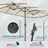 Sekey 220×400 cm Doppelsonnenschirm mit Kurbel & Sonnenschirm-Ständer | XXL Garten-Sonnenschirm für Terrasse, Balkon, Strand – Windfest, UV 50+, inkl. 50kg Sandsack-Basis Bild 4