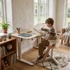 HOMALL Kinderschreibtisch Höhenverstellbarer Schreibtisch mit neigbarer Tischplatte & Schublade (Maße: 120 x 60 cm, Tischplatte um 60° nach oben klappbar, mit großer Schublade und Haken, 3-stufige Höhen-Speicherfunktion + Typ-C-Anschluss) Bild 2