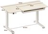 HOMALL Kinderschreibtisch Höhenverstellbarer Schreibtisch mit neigbarer Tischplatte & Schublade (Maße: 120 x 60 cm, Tischplatte um 60° nach oben klappbar, mit großer Schublade und Haken, 3-stufige Höhen-Speicherfunktion + Typ-C-Anschluss) Bild 3