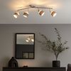 Deckenleuchte, Stahl, chrom grau, Spots schwenkbar, L 85 cm Bild 5