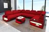 Couchlandschaft Siena U Form in Stoff - Mikrofaserstoff - rot-schwarz - Links Bild 2