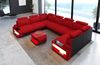 Couchlandschaft Siena U Form in Stoff - Mikrofaserstoff - rot-schwarz - Links Bild 3