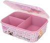 Depesche 13257 TOPModel Rebel Kitty - Brotdose in Lila, mit Model Motiv und Leo Muster, Lunchbox mit 3 Fächern und transparentem Deckel Bild 3