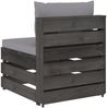 vidaXL Modulares Mittelsofa mit Kissen Grau Imprägniertes Holz 3068121 Bild 3