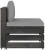 vidaXL Modulares Mittelsofa mit Kissen Grau Imprägniertes Holz 3068121 Bild 2