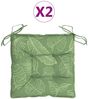 vidaXL Stuhlkissen 2 Stk. Blattmuster 40x40x7 cm Stoff 361498 Bild 3