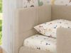 Jugendbett, Kinderbett mit Kopfteil ARVO ALTA 90x200 cm, Polsterbett mit Stauraum, hoher Schlafkomfort - Creme Plüsch - Links - ELORI LUX Bild 5