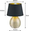 LED Tischleuchte Keramik mit Stoffschirm Schwarz innen Gold, Höhe 35cm Bild 4