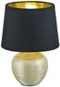 LED Tischleuchte Keramik mit Stoffschirm Schwarz innen Gold, Höhe 35cm Bild 2