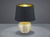 LED Tischleuchte Keramik mit Stoffschirm Schwarz innen Gold, Höhe 35cm Bild 3