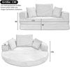 Sofa 2-in-1 mit Schlaffunktion, 173*176*40 cm, Cord-Stoff, Orange, faltbar zum ovalen Bett Bild 4