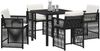 vidaXL Garten Essgruppe 5 pcs Schwarz Poly-Rattan 3380769 Bild 3