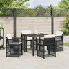 vidaXL Garten Essgruppe 5 pcs Schwarz Poly-Rattan 3380769 Bild 4