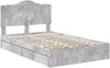 vidaXL Aufbewahrungsbett Beton Grau 135 x 190 cm Holzwerkstoff 3413516 Bild 4