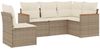 vidaXL 5-tlg. Garten-Sofagarnitur mit Kissen Beige Poly Rattan 3258376 Bild 2