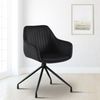 Esszimmerstuhl MILON - Samt Schwarz 58x58x81 cm | Essstühle Esszimmerstühle Küchenstühle Wohnzimmerstühle Bild 2