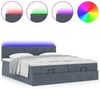 vidaXL Ottoman-Bett mit Matratzen & LEDs Dunkelgrau 160x200 cm Samt 3312918 Bild 5