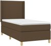 vidaXL Boxspringbett mit Matratze Stoff Dunkelbraun 80x200 cm, Härtegrad: H2 [3131788] Bild 3
