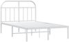 Einzelbettgestell Design für Erwachsene mit Kopfteil Metall Weiß 120x200 cm d2934e Bild 3
