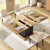 Esstisch ausziehbar 110-140x80x75 cm, mit kariertem Muster & verstecktem Stauraum Bild 5