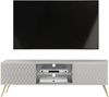 AX LIVING Lowboard TV Delvine 135 cm Weiß – mit goldfarbenen Füßen Bild 2