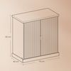 VASAGLE MAXE Kollektion - Sideboard, Küchenschrank, 2er Set Aufbewahrungsschrank mit Verstellbarer Ablage, geriffelte Türen, Übergangsstil, Küche, Esszimmer, von SONGMICS, eichenbeige ZH2DE505001 Bild 5