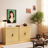 VASAGLE MAXE Kollektion - Sideboard, Küchenschrank, 2er Set Aufbewahrungsschrank mit Verstellbarer Ablage, geriffelte Türen, Übergangsstil, Küche, Esszimmer, von SONGMICS, eichenbeige ZH2DE505001 Bild 1