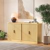 VASAGLE MAXE Kollektion - Sideboard, Küchenschrank, 2er Set Aufbewahrungsschrank mit Verstellbarer Ablage, geriffelte Türen, Übergangsstil, Küche, Esszimmer, von SONGMICS, eichenbeige ZH2DE505001 Bild 2