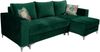 MEBLINI Schlafcouch mit Bettkasten - MASSIMO - 236x145x86cm - Grün Samt - Kleines Ecksofa mit Schlaffunktion - Sofa mit Relaxfunktion und Kissen - Kleine Couch L-Form - Eckcouch Bild 2