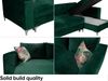 MEBLINI Schlafcouch mit Bettkasten - MASSIMO - 236x145x86cm - Grün Samt - Kleines Ecksofa mit Schlaffunktion - Sofa mit Relaxfunktion und Kissen - Kleine Couch L-Form - Eckcouch Bild 3