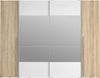 Forte NARAGO Kleiderschrank 270, moderner Dreh-/Schwebetürenschrank, 4-türig, Einlegeböden, Kleiderstangen, Holzwerkstoff, Sonoma Eiche Holzdekor /Weiß, 270,3 cm breit x 210,5 cm hoch x 61,2 cm tief Bild 2