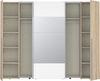 Forte NARAGO Kleiderschrank 270, moderner Dreh-/Schwebetürenschrank, 4-türig, Einlegeböden, Kleiderstangen, Holzwerkstoff, Sonoma Eiche Holzdekor /Weiß, 270,3 cm breit x 210,5 cm hoch x 61,2 cm tief Bild 4