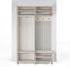 Garderoben-Set Ritmo Version 2 – gefräster Kleiderschrank mit hohen Füßen, Schuhschrank, Hängeschrank für den Flur (cashmere, Trinity 14), 235 x 40 x 140 cm Bild 4