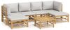 vidaXL 7-tlg. Garten-Lounge-Set mit Hellgrauen Kissen Bambus 3155101 Bild 2
