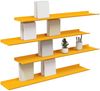 vidaXL Schwebendes Regal 4 pcs Senfgelb 100 x 18 x 2,5 cm Stahl 8004051 Bild 3