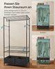 Songmics Kleiderständer offener Kleiderschrank, (Garderobenständer mit 2 Schubladen mit Kleiderstange), Garderobe mit Gitterablagen, freistehend, schwarz Bild 5