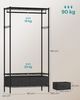Songmics Kleiderständer offener Kleiderschrank, (Garderobenständer mit 2 Schubladen mit Kleiderstange), Garderobe mit Gitterablagen, freistehend, schwarz Bild 3