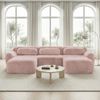Flieks 3-Sitzer Sofa, U-förmiges Sofa, Schlafsofa, rahmenlos modular mit 2 Ottoman & 3 Kissen, rutschfester Boden, Plüsch, Rosa Bild 2